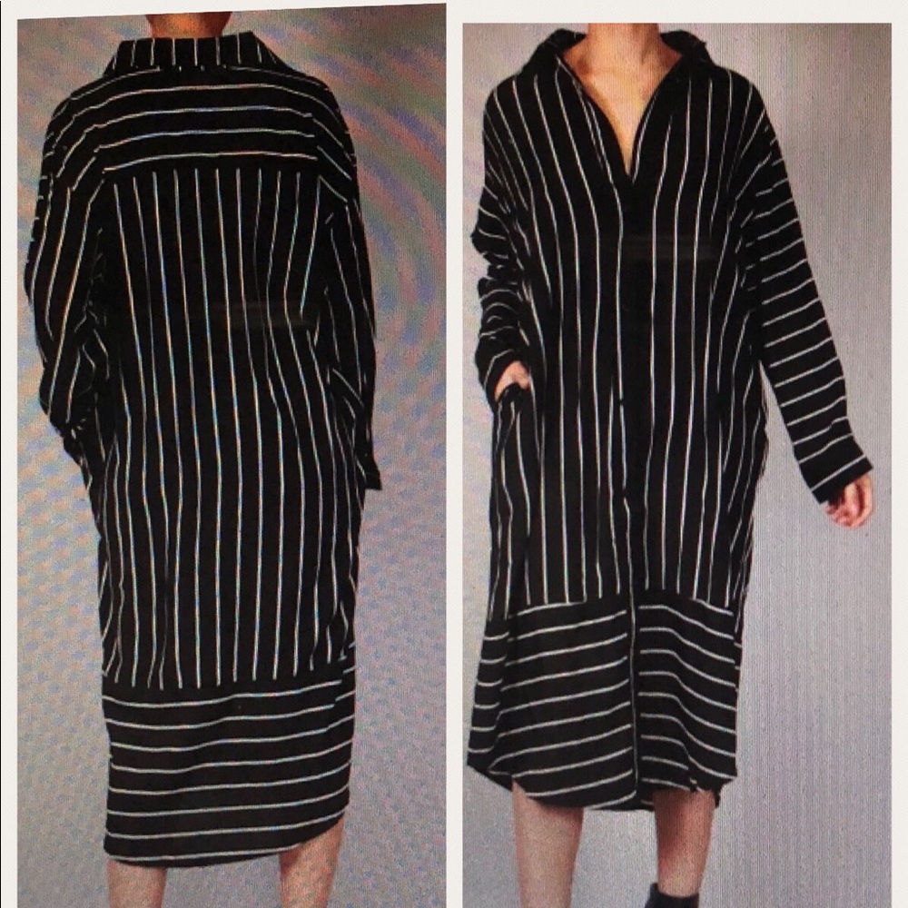 Black and White Pockets Dress